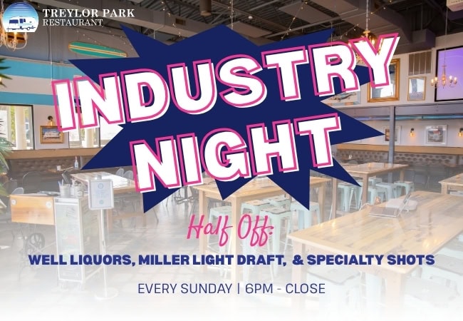 industry night nocatee deals. Half off well liquors, miller light draft, and speciaty shots from 6 pm - close on Sunday.